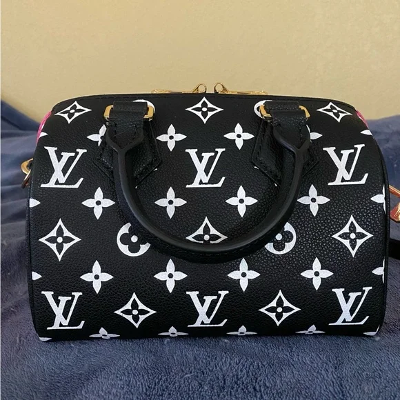 Speedy 20 Spring in the City - White and Black Mini Bag with Pink Accents - Picture 2 of 6